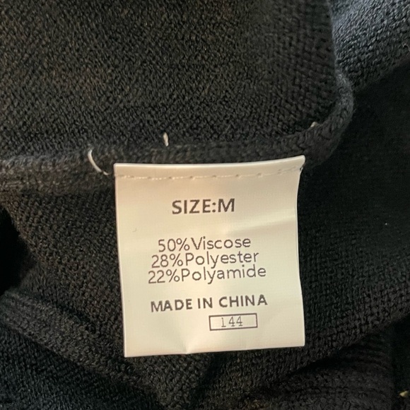 Black Sweater w/White Collar & Cuffs - Picture 7 of 7